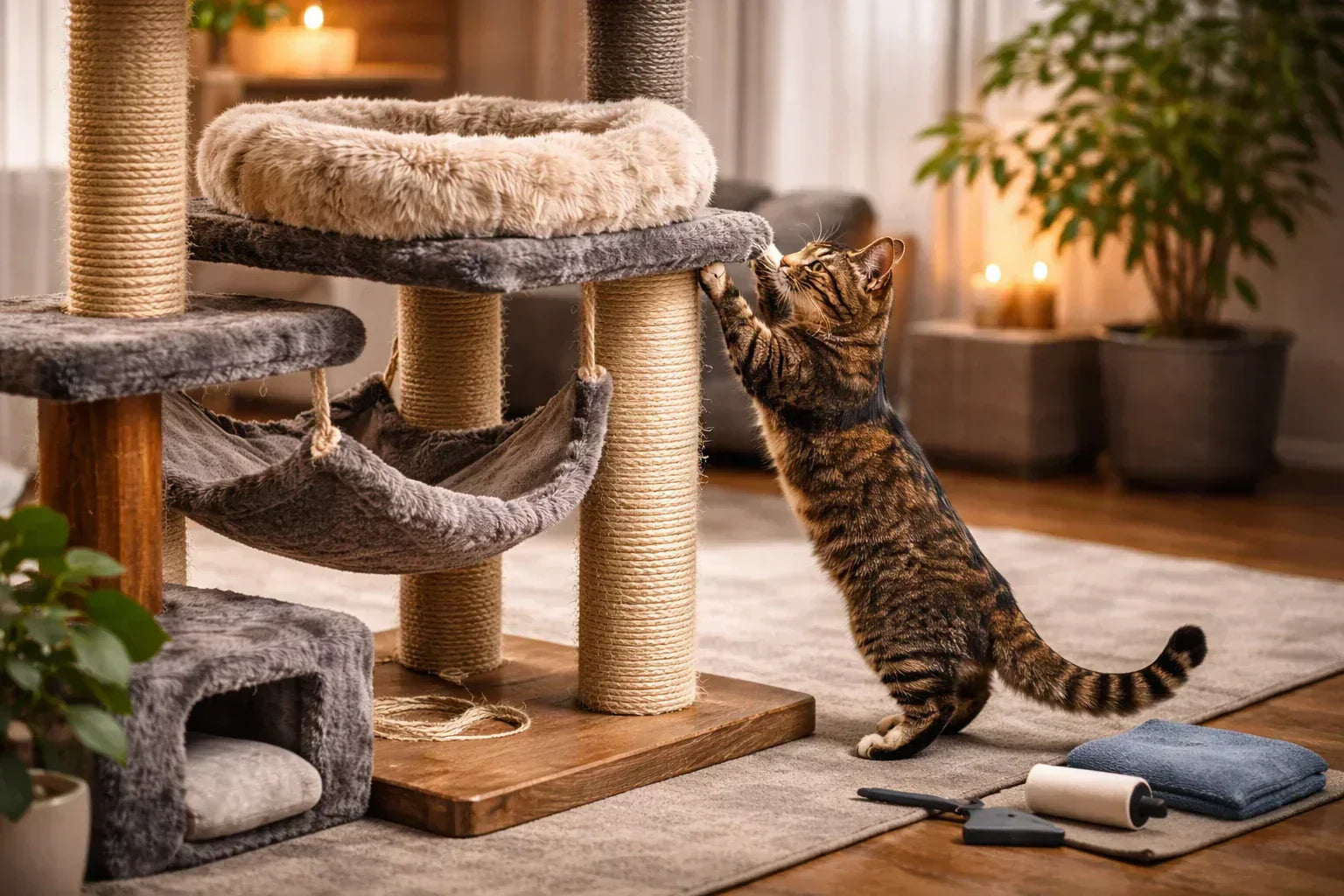 Materialien fr Kratzbume: Sisal, Holz, Plsch & Co. im Vergleich |  Kratzbaum Kaufen