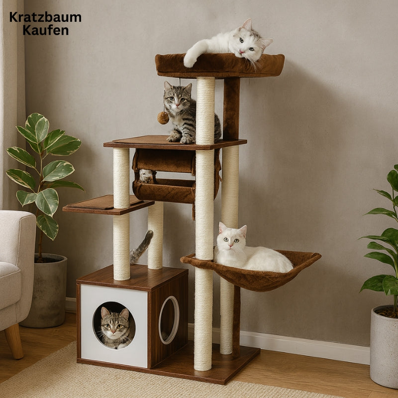 Design Katzenbaum aus Holz - Modell CozyWood