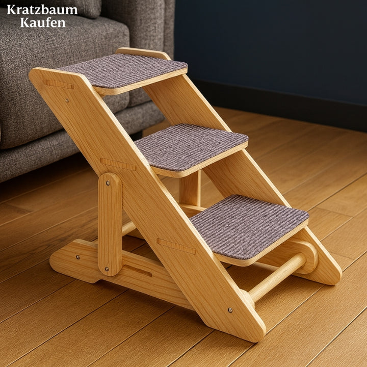 Holztreppe fr ltere oder verletzte Katzen | Kratzbaum Kaufen