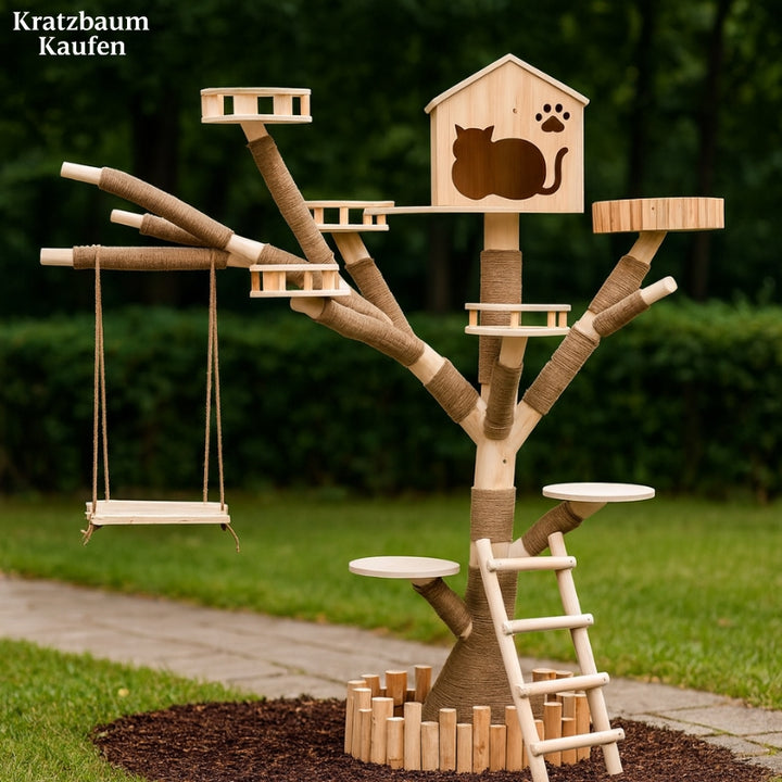 Outdoor-Katzenbaum - Natürliches DIY